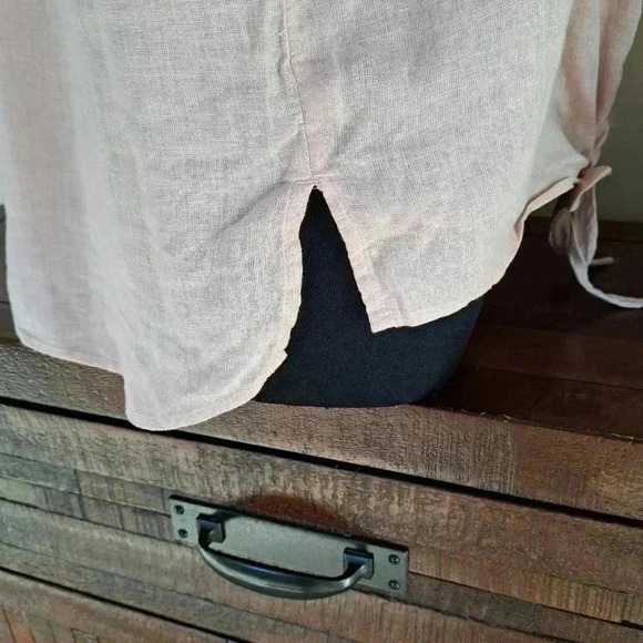 ❤️ Jachs Girlfriend Short Sleeved Linen Blend Blouse Small Pink Lightweight Top - Picture 8 of 14